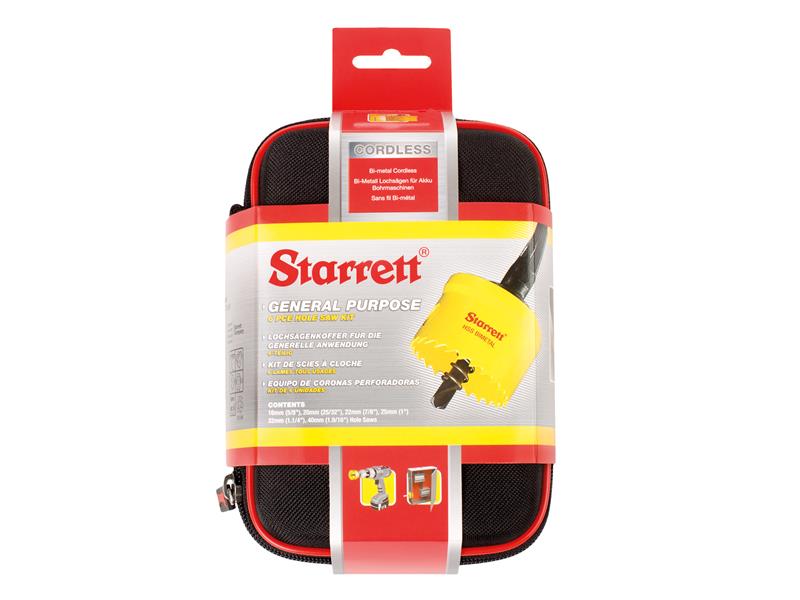 Starrett Cordless Smooth Cut Bi-Metal Holesaw Kit, 6 Piece STRKCS06001