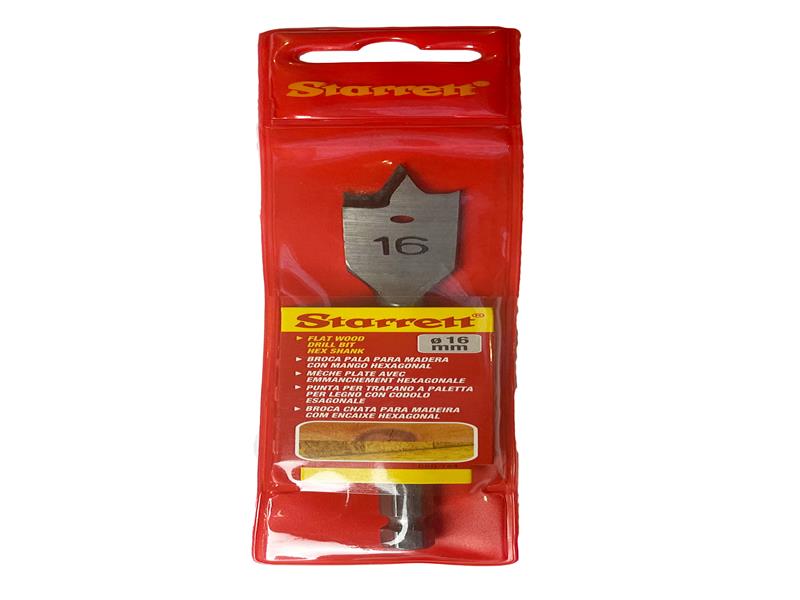 Starrett Flat Wood Drill Bit 16 x 152mm STRKFWD16A