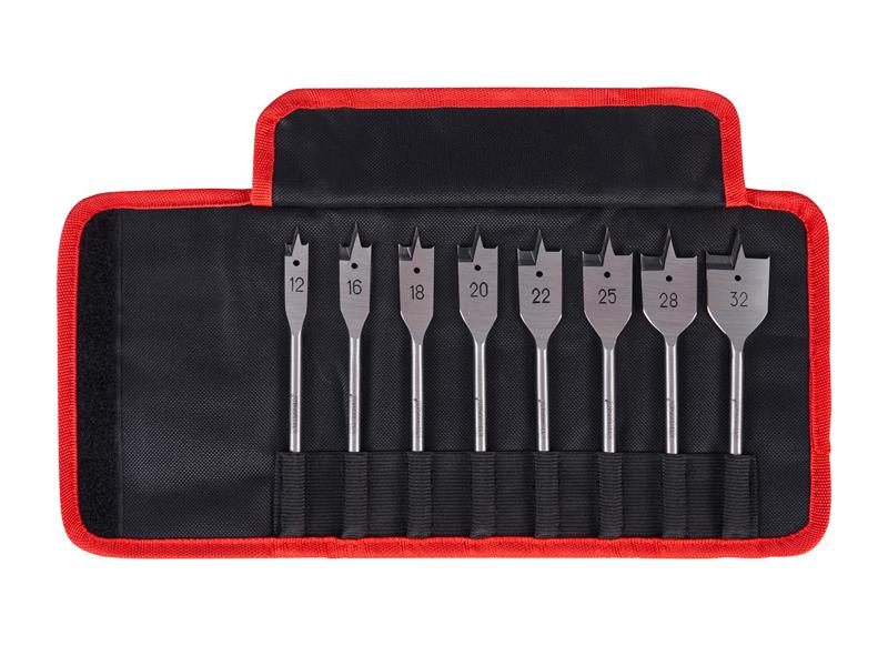 Starrett Flat Wood Drill Bit Set, 8 Piece STRKFWDK08