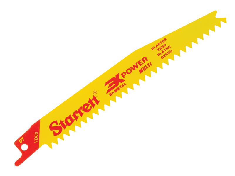 Starrett VB66-5 Bi-Metal Reciprocating Blade, Plasterboard 152mm 6V TPI (Pack 5) STRVB665
