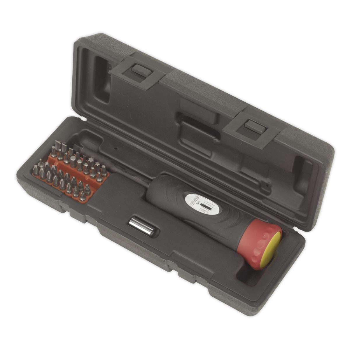 Sealey Torque Screwdriver Set 34pc 2-10Nm 1/4"Sq Drive Includes Bits STS100