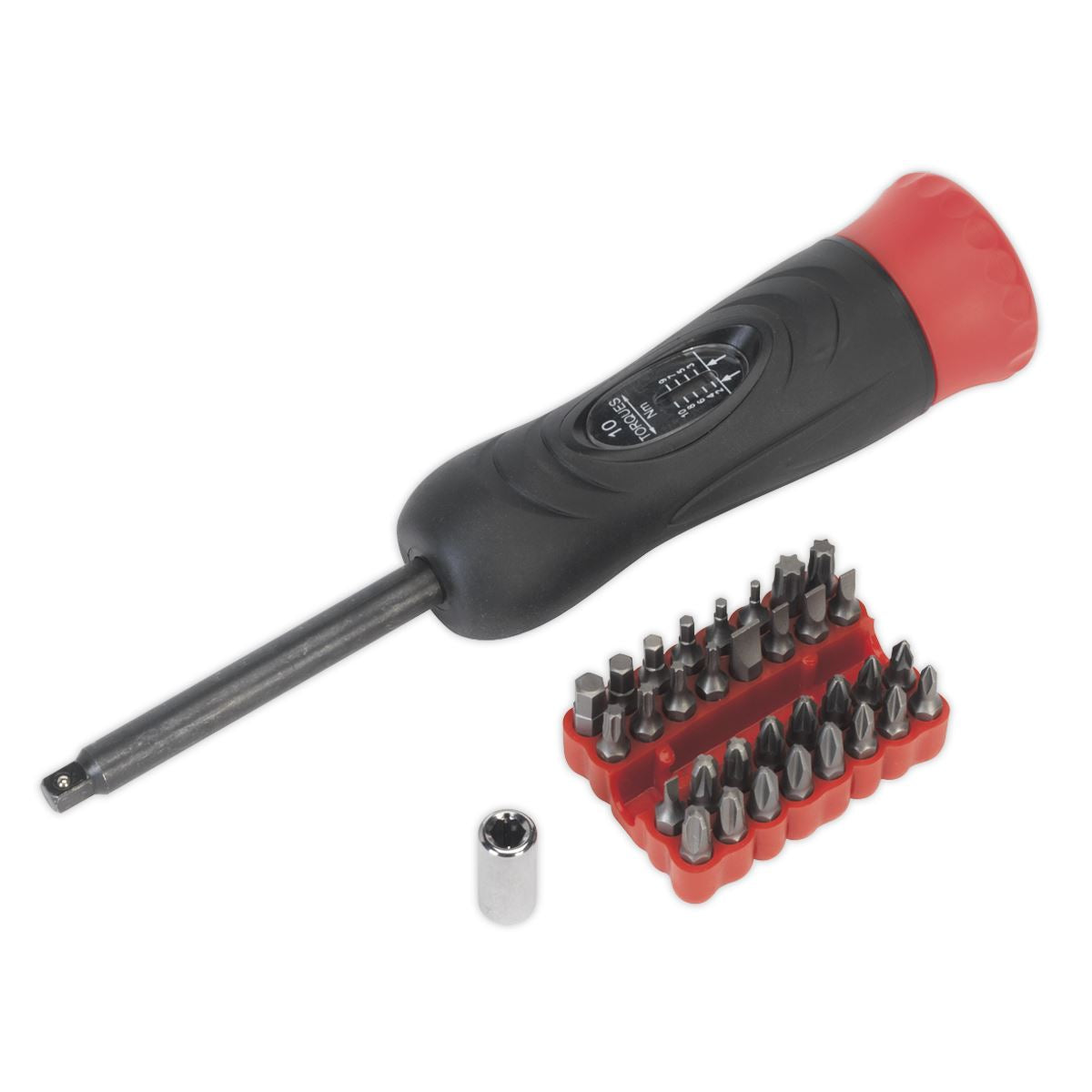Sealey Torque Screwdriver Set 34pc 2-10Nm 1/4"Sq Drive Includes Bits STS100