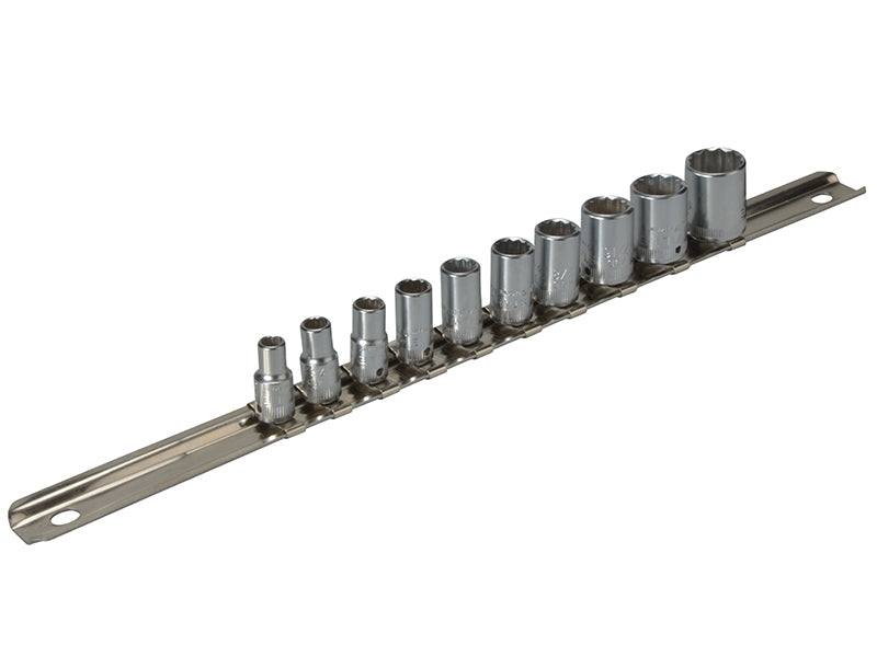Stahlwille 1/4in Drive Imperial Bi Hexagon Socket Set on Strip 10 Pc STW40AD10CL