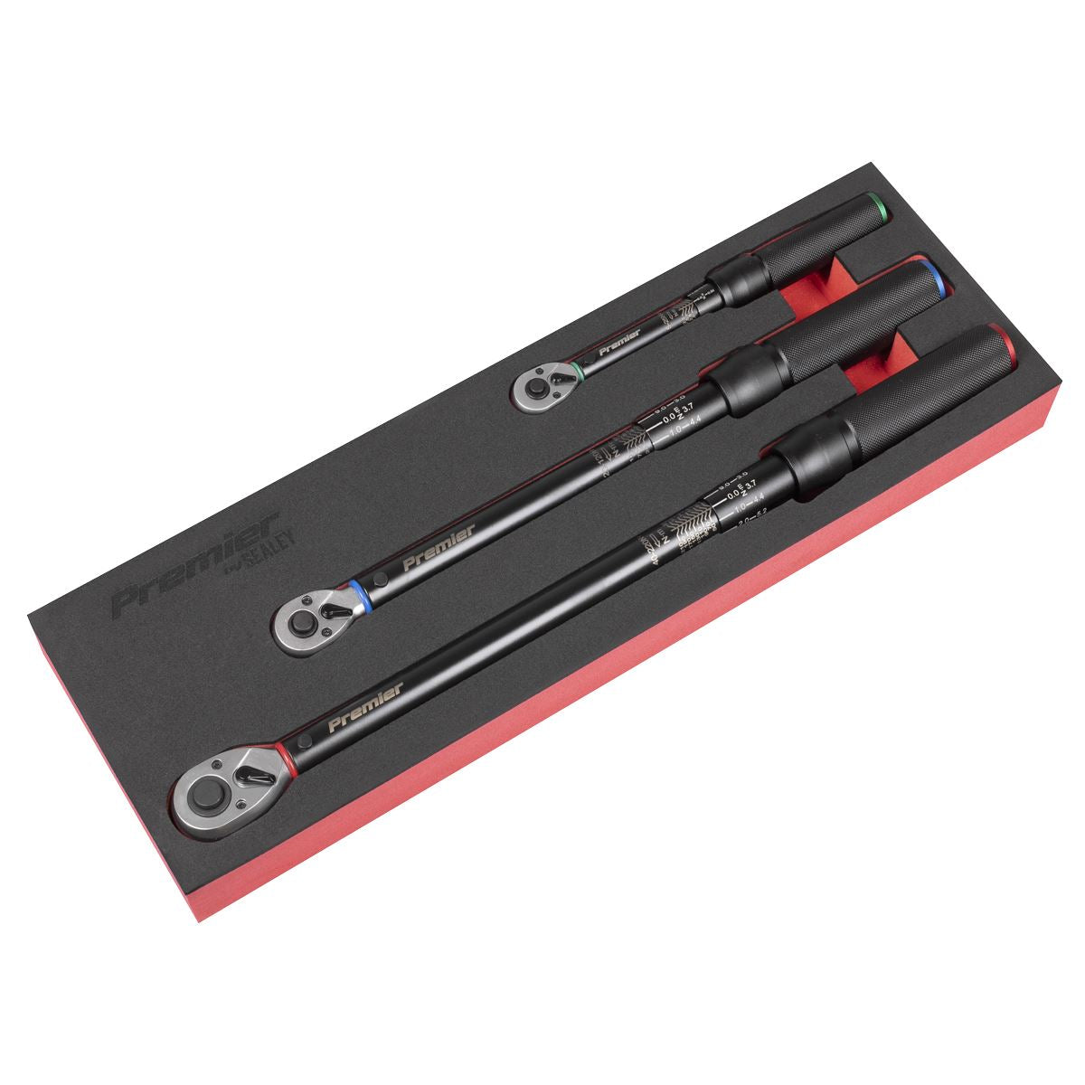 Sealey Torque Wrench Micrometer Style 3pc Premier Black 1/4 3/8 1/2" STW900SETB