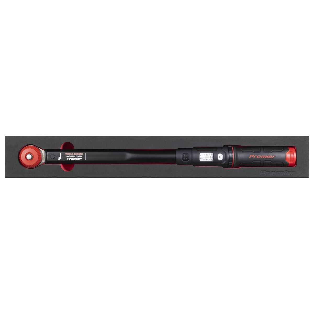 Sealey Premier Black Calibrated Micrometer Torque Wrench with 1/2"Sq Push-Through Drive 40-200Nm STW924