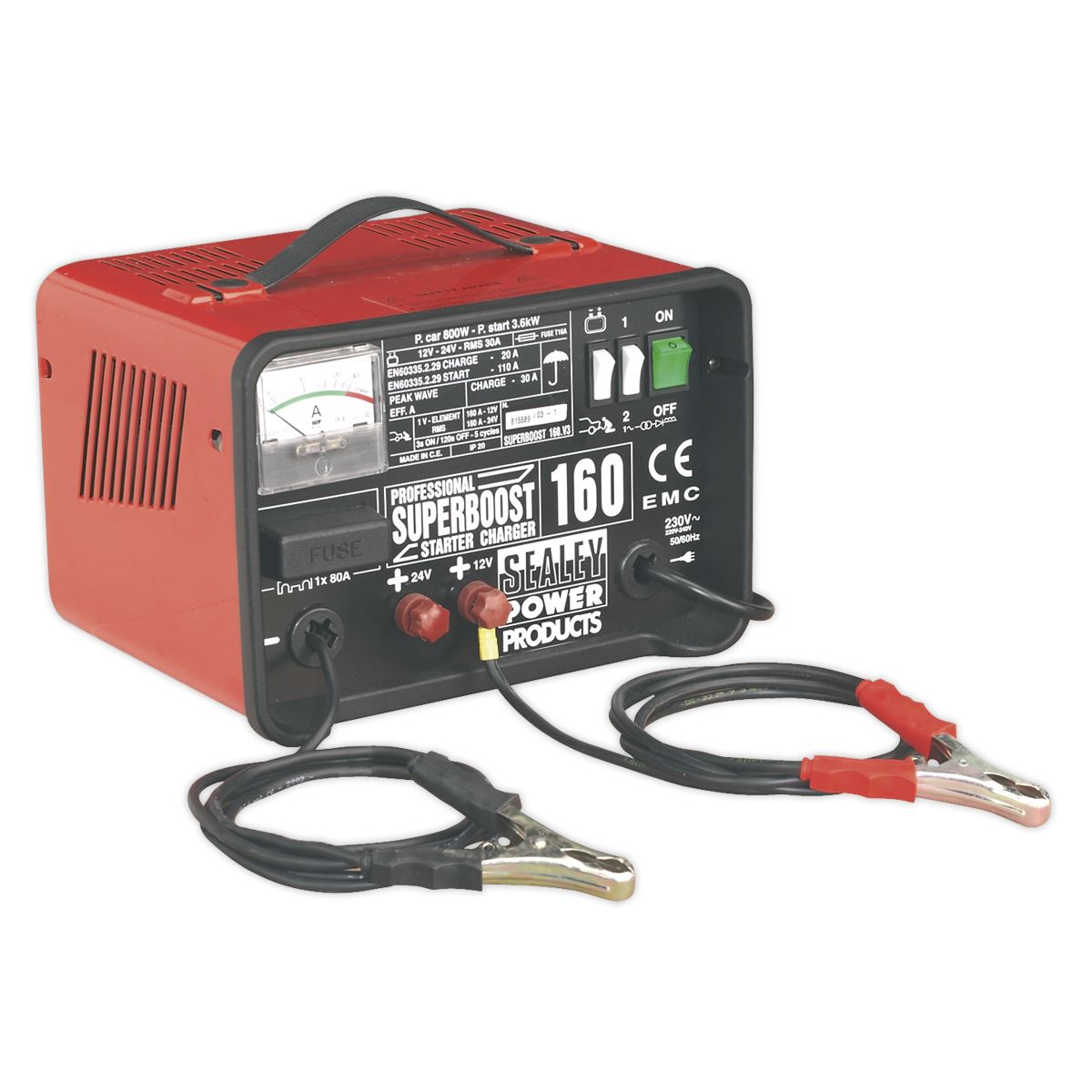 Sealey Starter/Charger 160/30Amp 12/24V 230V SUPERBOOST160