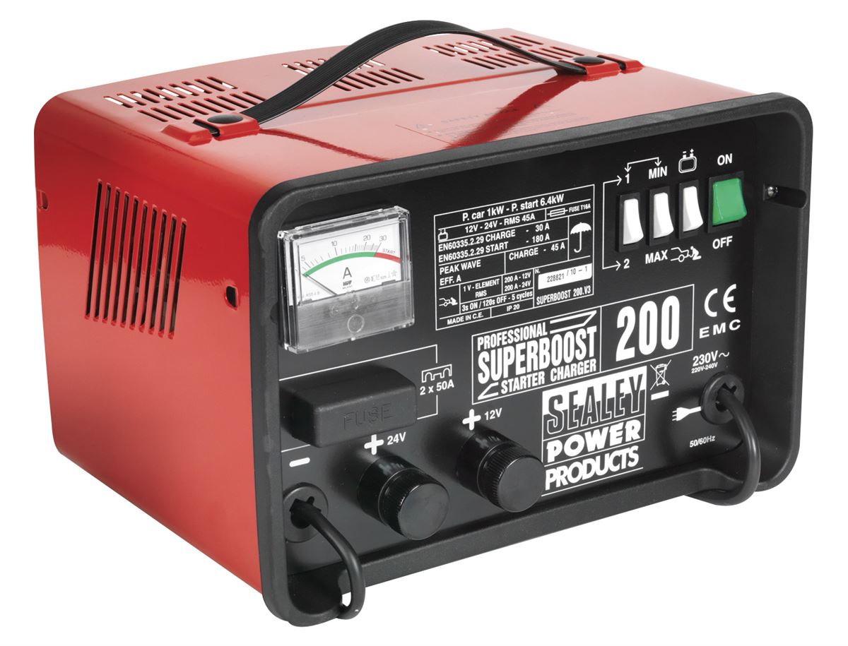 Sealey Starter/Charger 200/45A 12/24V 230V SUPERBOOST200