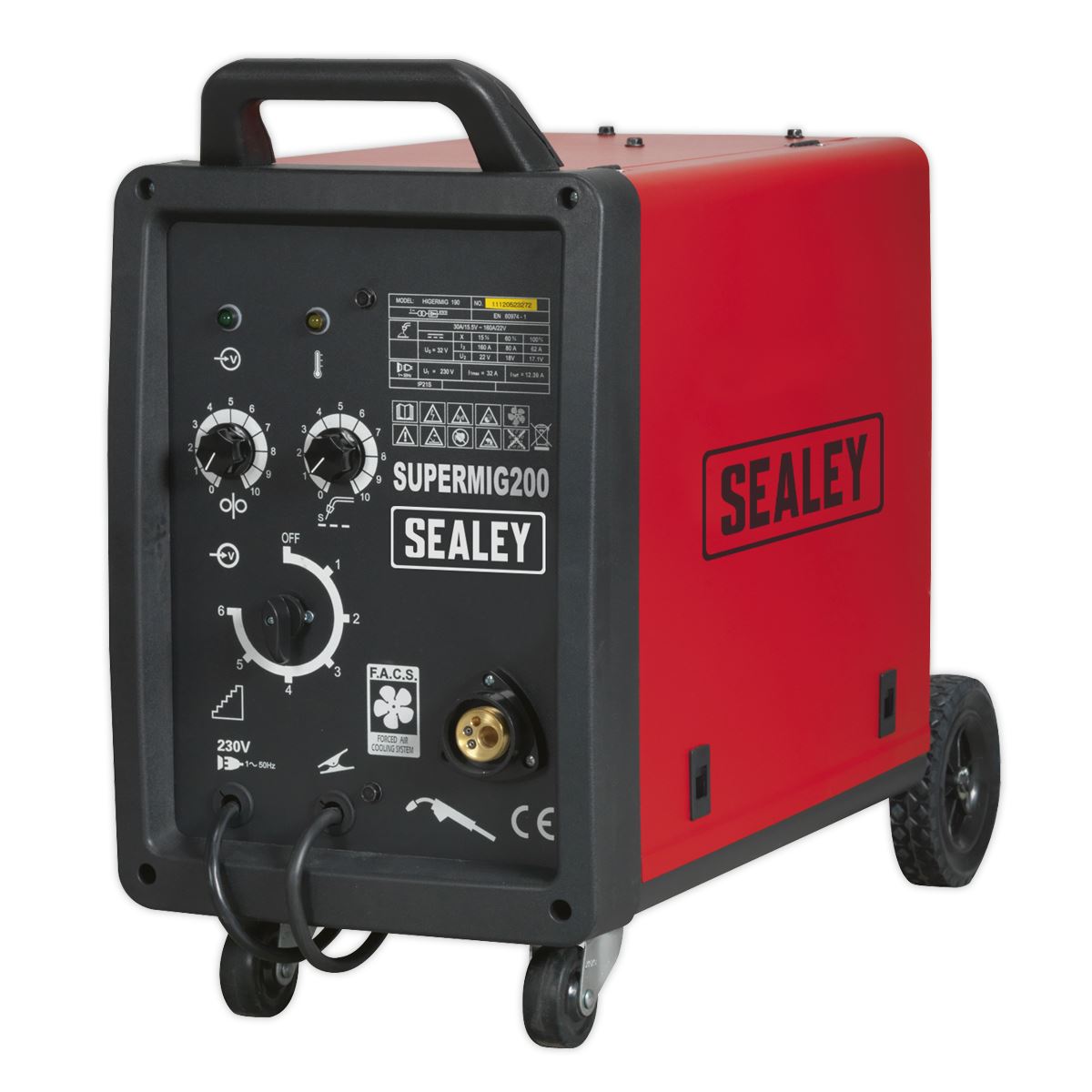 Sealey Professional MIG Welder 200A 230V with Binzel® Euro Torch SUPERMIG200