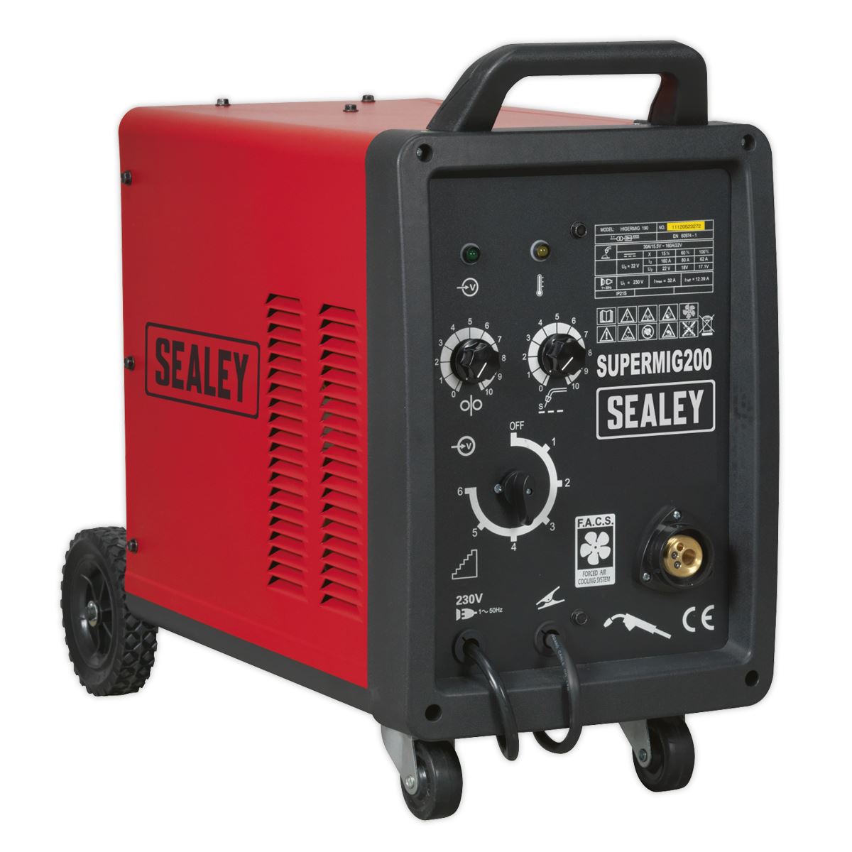Sealey Professional MIG Welder 200A 230V with Binzel® Euro Torch SUPERMIG200