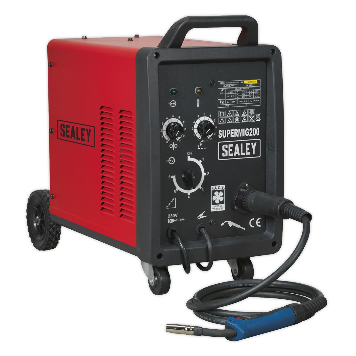 Sealey Professional MIG Welder 200A 230V with Binzel® Euro Torch SUPERMIG200