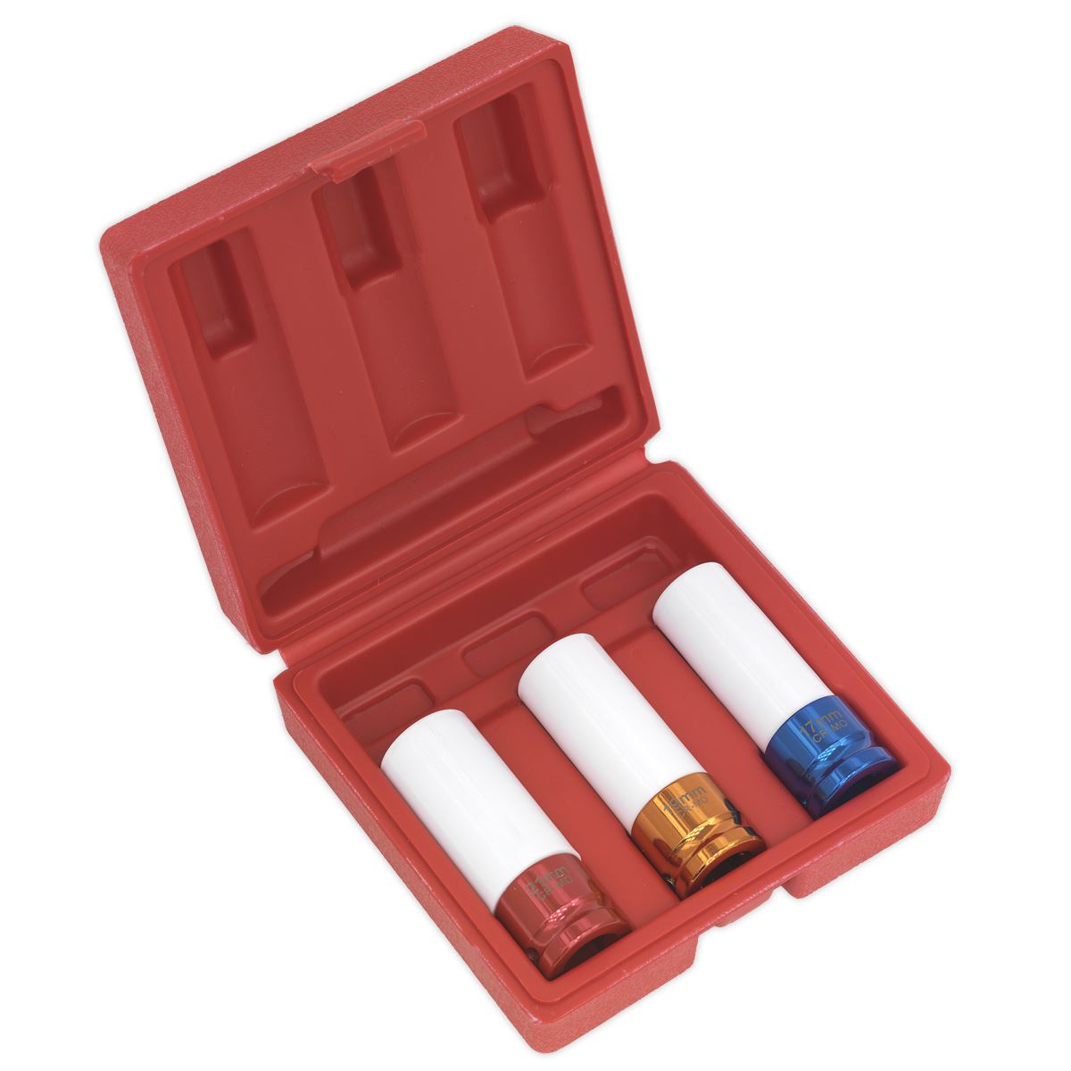 Sealey Metric Alloy Wheel Impact Socket Set 3pc 1/2"Sq Drive Boxed SX031