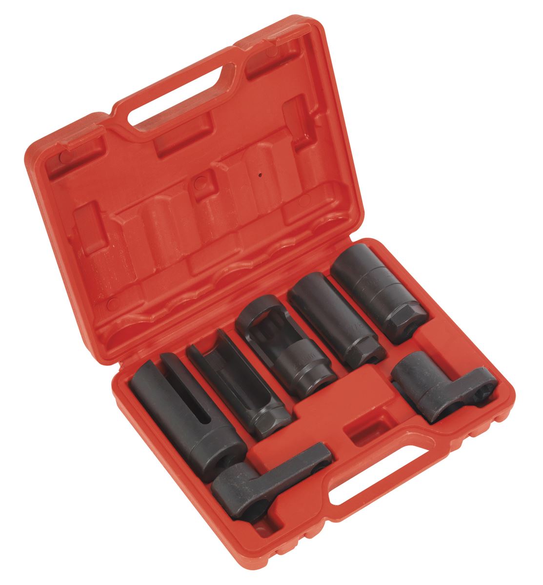 Oxygen Sensor Socket Set 7pc 3/8" & 1/2"D For Titania Zirconia Sealey SX032