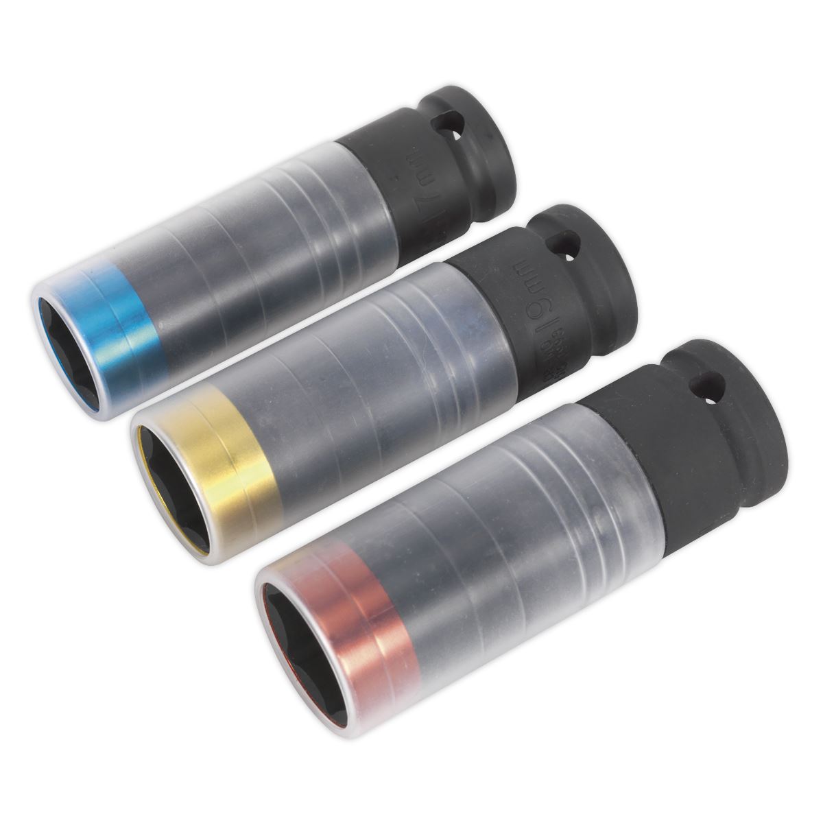 Sealey Metric Alloy Wheel Ultra Power Impact Socket Set 3pc 1/2"Sq Drive SX039