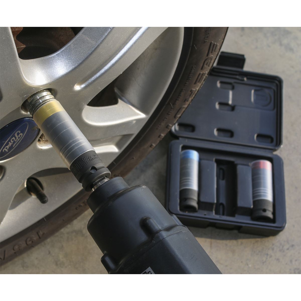 Sealey Metric Alloy Wheel Ultra Power Impact Socket Set 3pc 1/2"Sq Drive SX039