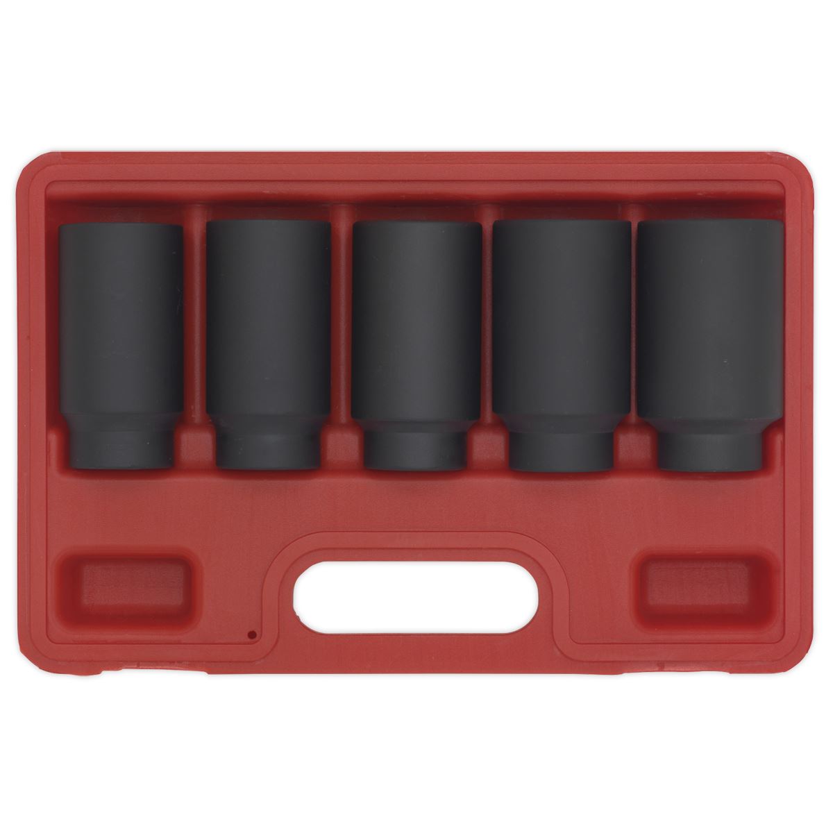 Sealey Metric Deep Impact Hub Nut Socket Set 5pc 1/2"Sq Drive Hex Boxed SX050