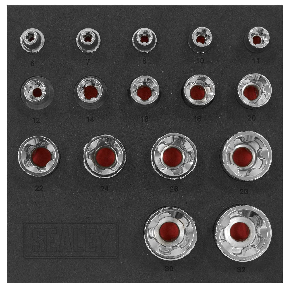 Sealey Torx P* EPR Socket Set 5 Sided 1/4", 3/8" & 1/2"D 16pc Boxed SX096