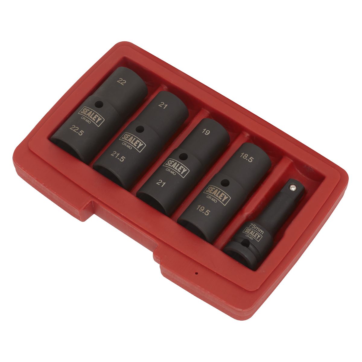 Sealey Impact Wheel Nut Socket Set 1/2"Sq Drive Double Ended 5pc SX1820