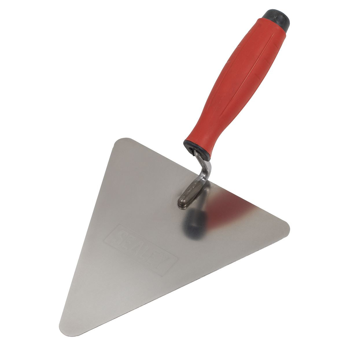 Sealey Stainless Steel Triangular Brick Trowel Rubber Handle 180mm T1205