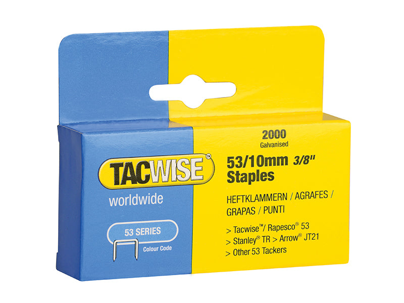 Tacwise 53 Light-Duty Staples 10mm (Type JT21 A) (Pack 2000) TAC0336