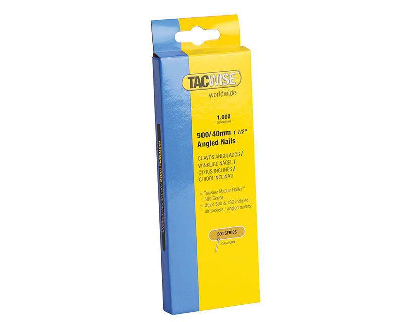 Tacwise 500 18 Gauge 40mm Angled Nails (Pack 1000) TAC0483