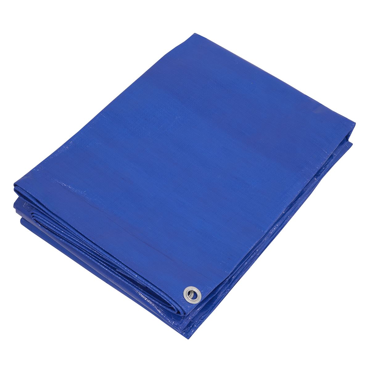 Sealey Lightweight PE Tarpaulin 5.49 x 7.32m Blue Aluminium Grommets TARP5070