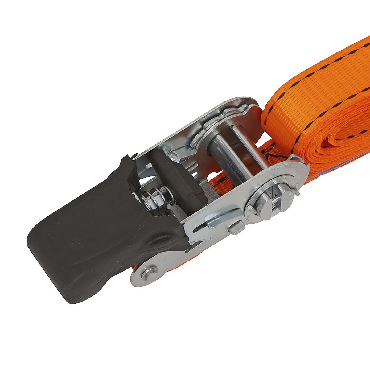 Sealey Ratchet Tie Down 25mm x 5m Polyester Webbing with Corner Protector 600kg Breaking Strength TD0635E
