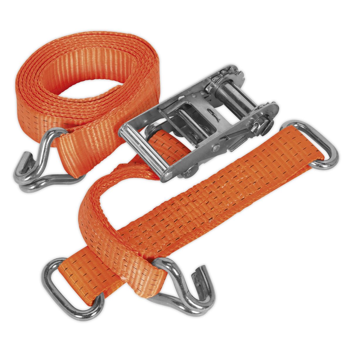 Sealey Car Transporter Ratchet Strap 50mm x 3m Steel Wheel - Single 4500kg Breaking Strength TDRWS