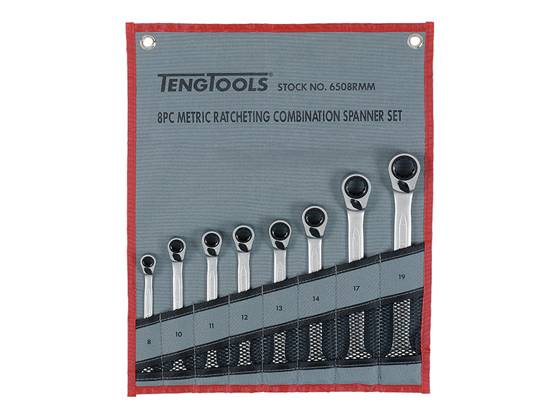 Teng Ratcheting Combination Spanner Set, 8 Piece TEN6508RMM
