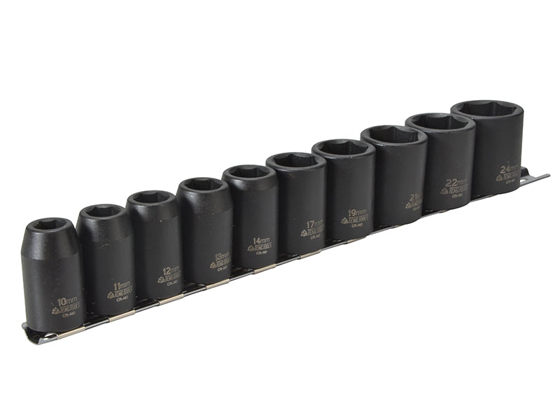 Teng Metric 1/2in Drive Impact Socket Set 10 Piece Single Hex TEN9121