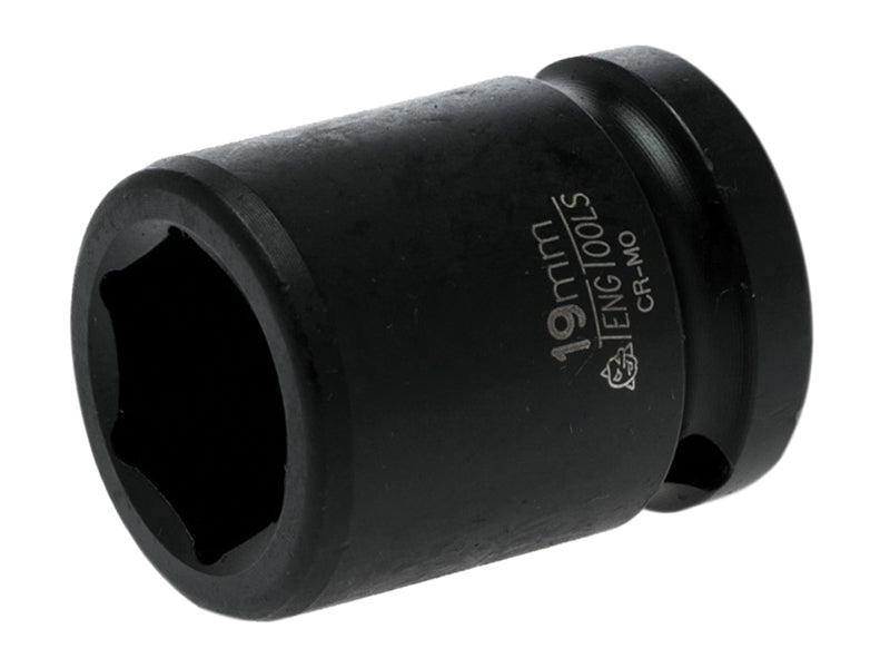 Teng 19mm Impact Socket Hexagon 6 Point 1/2in Drive TEN920519N