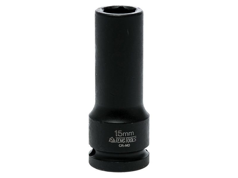 Teng 15mm Deep Impact Socket Hexagon 6 Point 1/2in Drive TEN920615N