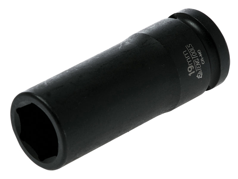 Teng 19mm Deep Impact Socket Hexagon 6 Point 1/2in Drive TEN920619N