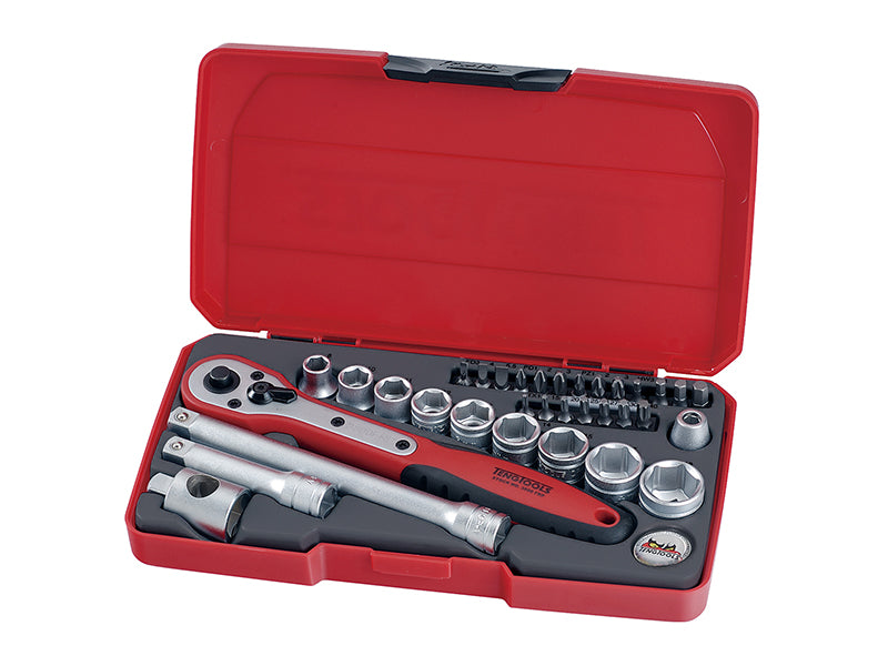 Teng Socket Set 34 Piece Metric 3/8in Drive Torx Hex And Screwdriver Bits T3834