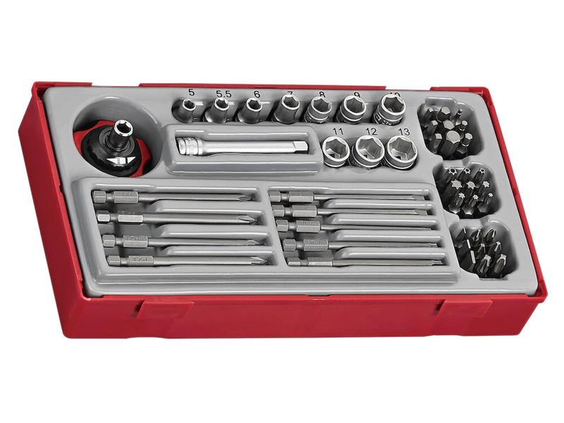 Teng 1/4in Socket Set 48 Piece Single Hex Torx Hex & Screwdriver Bits TENTT1448