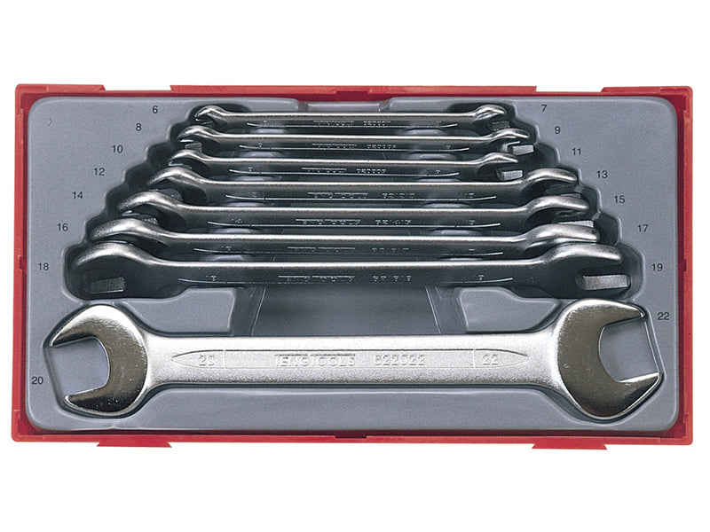 Teng TT6208 Metric Open End Spanner Set, 8 Piece TENTT6208