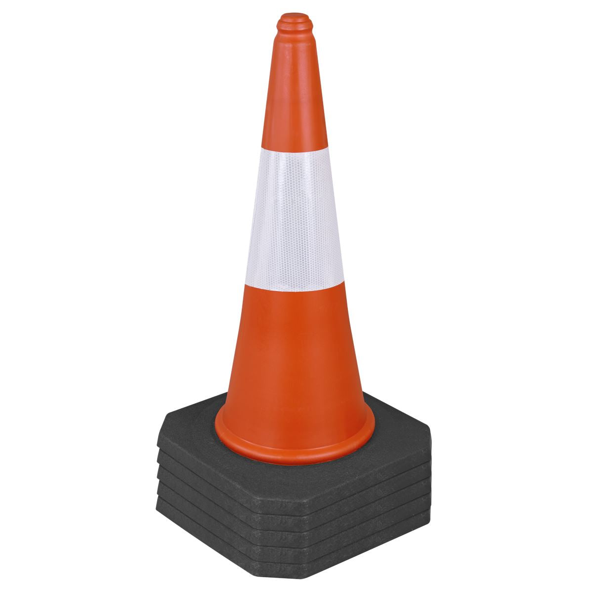 Sealey Traffic Cone 75cm Pack of 5 Stackable Hi Vis With Stable Base TFC05