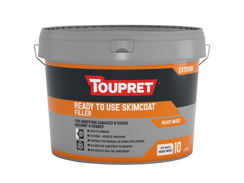 Toupret Ready to use Skimcoat Filler 10kg Flexible resist cracking TOUTTEGFAP10