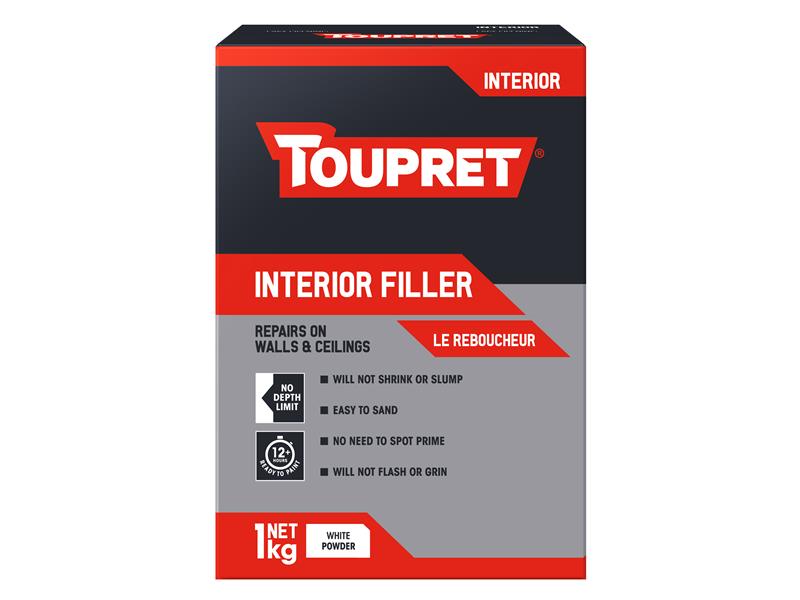 Toupret Interior Filler 1kg One Coat Fill Sets In 30-40 Minutes TOUTTREB701