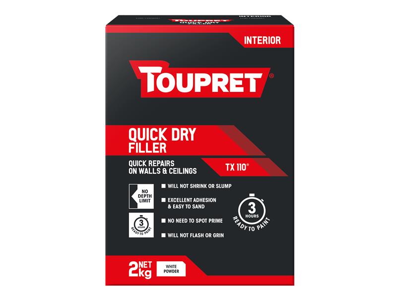 Toupret Quick Dry Filler 2kg Interior Any Depth Overcoat In 3 Hours TOUTTREB902