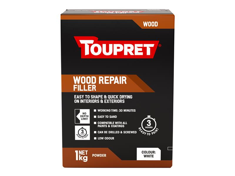 Toupret Wood Repair Filler White 1kg Quick Drying No Depth Limit TOUTTREPOW01