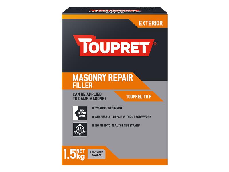 Toupret Exterior Masonry Repair Filler 1.5kg Overcoat 48-72 Hours TOUTTTHR015