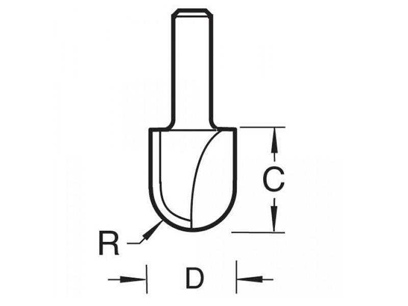 Trend 12/3 x 1/4 TCT Radius Cutter 3.0mm Radius TRE12314TC