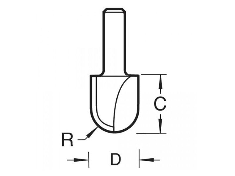 Trend 13/30 x 1/2 TCT Radius Cutter 12.7mm Radius TRE133012TC