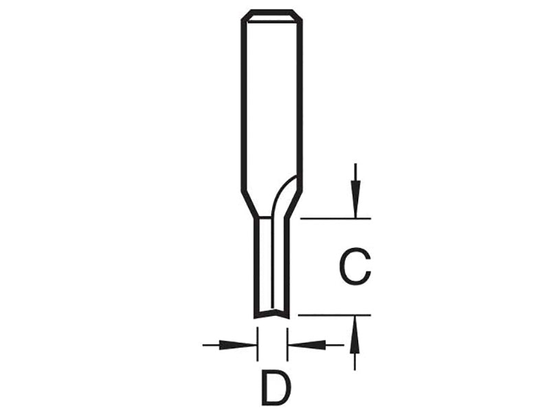 Trend 3/2 x 1/4 TCT Two Flute Cutter 6.0 x 16mm TRE3214TC
