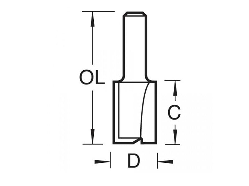 Trend 3/4 x 1/2 TCT Two Flute Cutter 8.0 x 19mm TRE3412TC