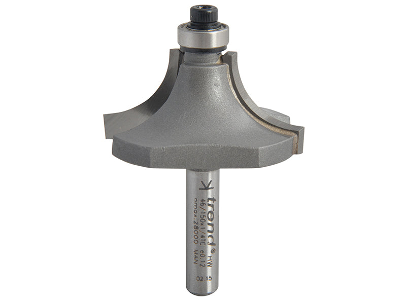Trend 46/150 x 1/4 TCT Bearing Guided Ovolo & Round Over 12.7mm Radius TRE4615014TC