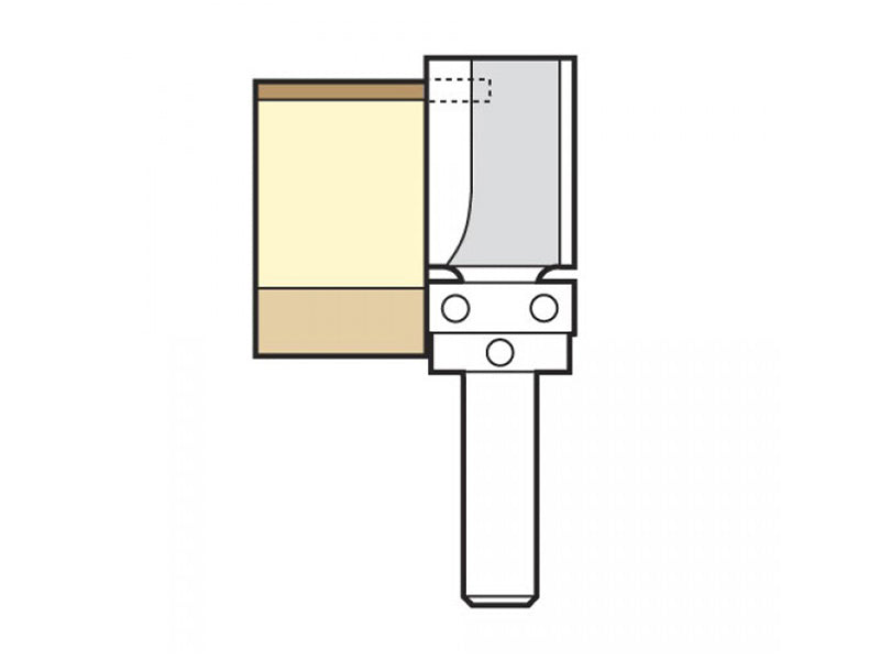 Trend 46/95 x 1/4 TCT 90° Shank Mounted Template Profiler 12.7 x 25.4mm TRE469514TC