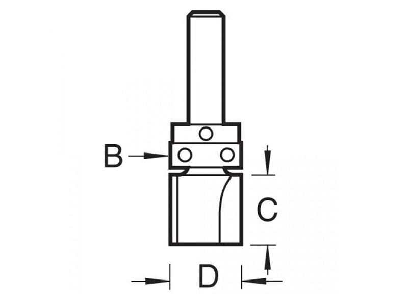 Trend 46/91 x 1/4 TCT 90° Shank Mounted Template Profiler 12.7 x 9.5mm TRE469114TC