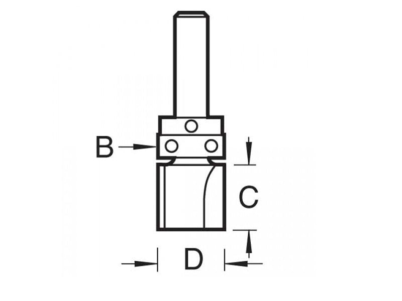 Trend 46/92 x 1/4 TCT 90° Shank Mounted Template Profiler 15.9 x 19.1mm TRE469214TC