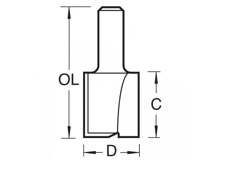 Trend 4/80 x 1/2 TCT Two Flute Cutter 25.4 x 37mm TRE48012TC